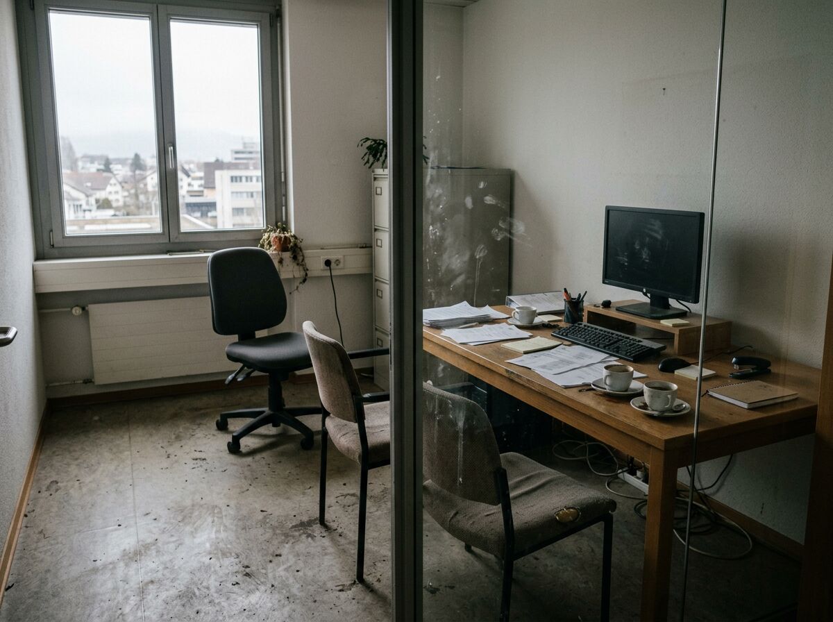 Bureau avant le nettoyage